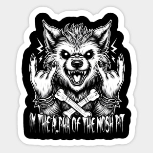 Metalhead Werewolf: Alpha of The Mosh Pit Sticker